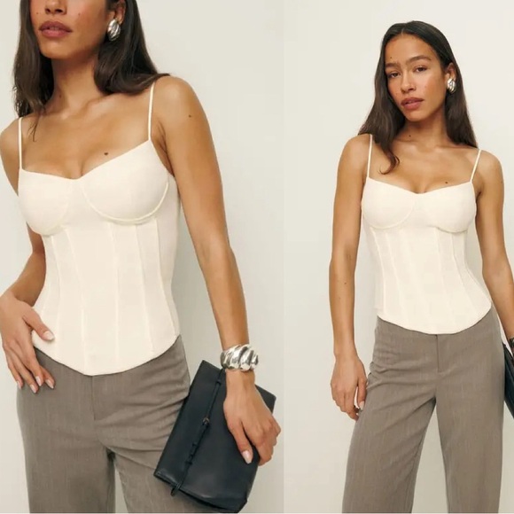 Reformation Rosetta Top in Fior Di Latte - Picture 1 of 9